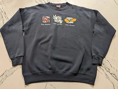 VTG 90's Disney Mickey Mouse Double Sided 50/50 Crewneck Sweatshirt XL USA Made • $25