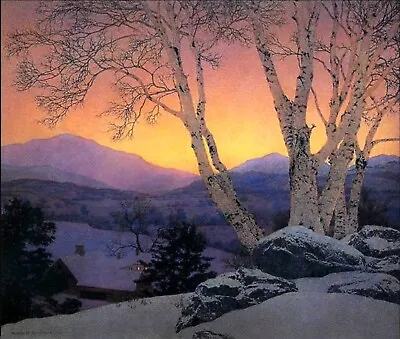 Maxfield Parrish : Birches In Winter : Archival Quality Art Print • $57.95