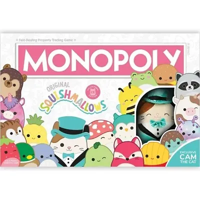 *NEW* Monopoly: Squishmallows | Collector's Edition Featuring Cam The Cat Plush • $35