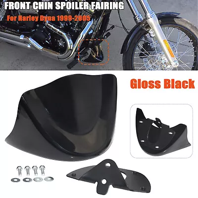 Vivid Black Front Chin Spoiler Fairing For Harley Dyna Super Glide Sport FXDX • $30.38