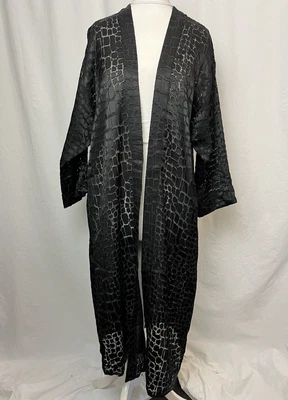 £19.99 • Buy Topshop Sheer Giraffe Print Kimono Cover Up Jacket Black Long Midi Duster UK12