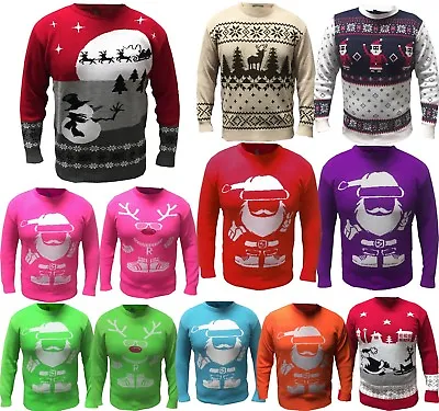 Knitted Christmas Jumper Mens Womens Xmas Novelty Vintage Unisex All Sizes X-mas • £7.95