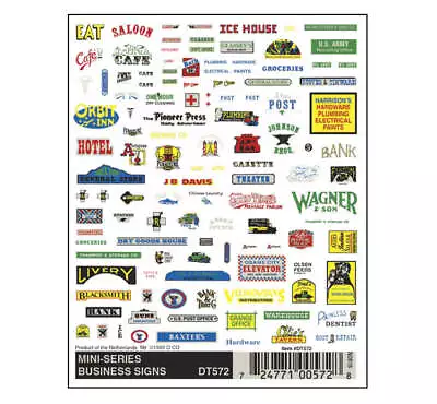 Woodland Scenics DT572 Dry Transfer Decals - Mini Business Signs • $7.99