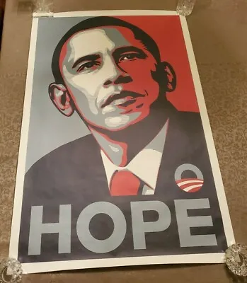 RARE Authentic 36 X24  'Obama HOPE' 2008 DNC Campaign Poster By Shepard Fairey • $900