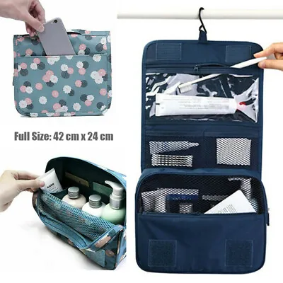 £5.99 • Buy Womens Mens Wash Bag Toiletry Hanging Large Travel Make Up Case Cosmetic Pouch