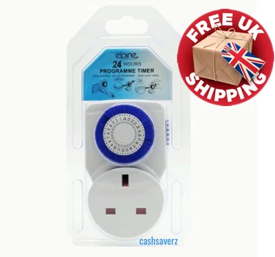 £8.95 • Buy 24 Hours Mains Plug In Programme Timer Switch Electric Socket UK 3 Pin Adapter