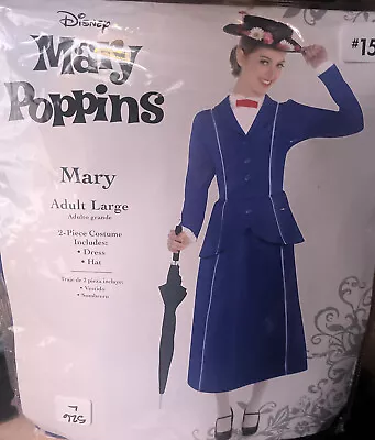 BRAND NEW Disney MARY POPPINS Halloween Dress Costume ADULT Large 10-12 NO HAT! • $44.99