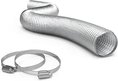 4 Inch Aluminum Flex Duct - 8 FT Long Flexible Ventilation Hose • $18.61