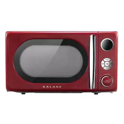 Galanz 0.7 Cu. Ft. Retro Countertop Microwave Oven 700 Watts Red Safety Lock • $66.49