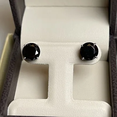 4 TCW Fancy Black Diamond Studs Earrings Round 14k Solid Gold Man Made • $280.25