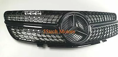 Mercedes R230 Diamond SL500 SL600 Grille Grill STAR Emblem 2003-2006 100% Black • $237.49