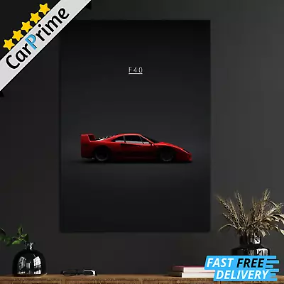 Wall Art Cavass Ferrari F40 Car Canvas Car Enthusiast Wall Picture Canvass Large • £9.99
