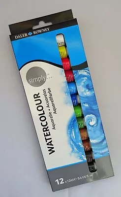 12 Daler Rowney Simply Watercolour Paints - 12 Colour Set • £9