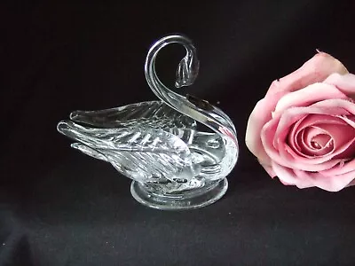 Clear Glass Edinburgh Crystal Swan Vintage Retro Collectable Glassware • £6.50