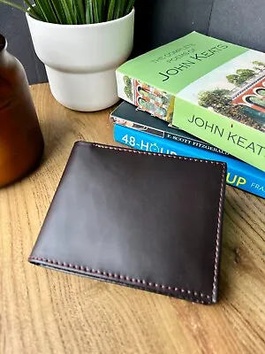 Genuine Leather Men's Wallets ID Window Coin Zip Pocket Credit Bank Cards Holder • £2.40