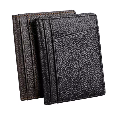 Slim Minimalist Men's Leather Wallet Bifold ID Credit Card Holder Purse Clutch • $7.69