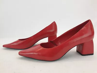 ZARA Shoes Ladies Womens Size 3 EU 36 Red Pointed Court Shoe • £11.59