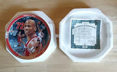 Michael Jordan Bulls  Record 72 Wins  Collector Plate No. 19245J Glen Green COA • $15.99