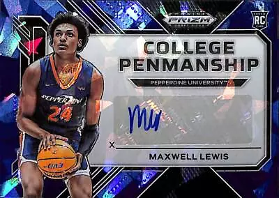 2023 Prizm Draft Picks MAXWELL LEWIS (RC) /75 Blue Ice AUTO Rookie L.A. Lakers • $12