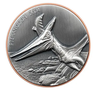 2024 Vanuatu Double Silver Giant Pteranodon Antique Finish Silver Coin W/Copper • $80.10