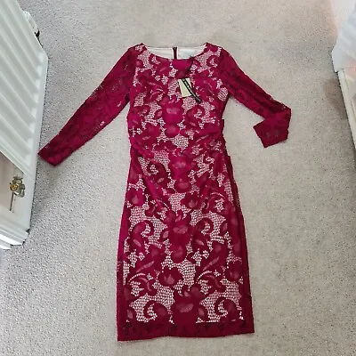 Ladies Coast Stunning Mulberry Colour Lined Dress Size 8 95£ NEW • £25