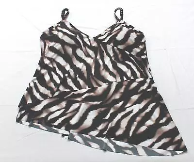 Magicsuit Women's Elsa Zimbabwe Tiered Tankini Top AH4 Brown/Black Size 16 NWT • $50.99