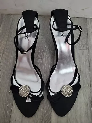 Unze Indian Wedding Shoes Black High Heels Diamante Uk Size 5 38 • £8