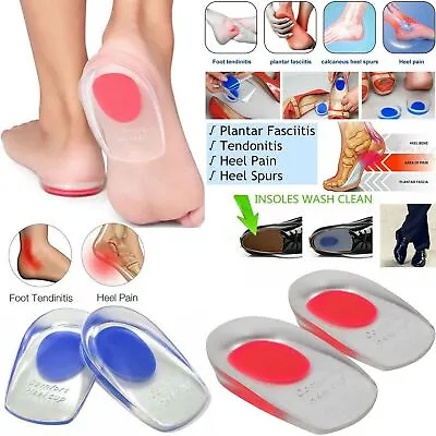 £3.75 • Buy Foot Pain Relief Plantar Fasciitis Gel Heel Spur Support Cushion Insoles Pad Cup