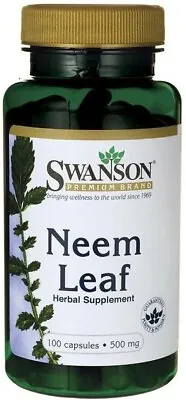 Swanson  Neem Leaf 500mg - 100 Caps  Free P&P • £13.90