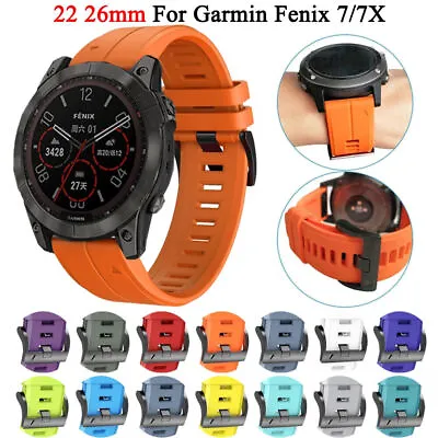 Qucikfit For Garmin Fenix 7 7X 6 6X Pro 5 5X 3HR Epix Silicone Watch Strap Band • $4.79