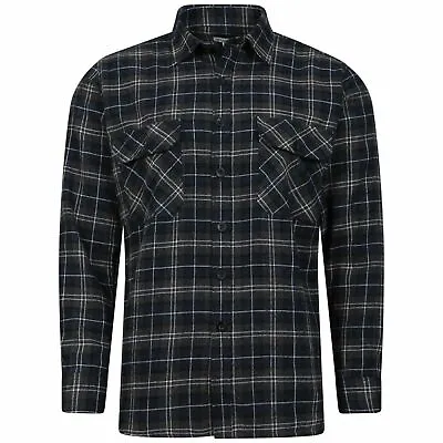 Mens Thermal Brushed Fleece Lumberjack Shirt Check Casual Winter Warm Work Top • £9.95