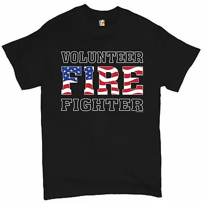 Volunteer Fire Fighter T-shirt Fire And Rescue Courage Patriotic Men's Tee • $16.01