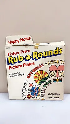 1985 Fisher Price Rub-A-Rounds Picture Plates Set - Happy Notes NEW VTG • $12.92