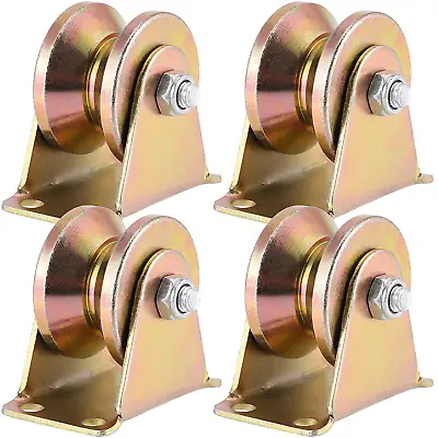 $30.52 • Buy 4 PCS 2 Inch V Groove Wheel, 1045 Steel Electroplated Anti Corrosion Sliding Gat