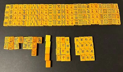 Vintage Mahjong Mah Jong Tiles Butterscotch Lot Of 155 • $51