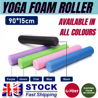 Pilates Foam Roller Long Physio Yoga Fitness GYM Exercise Training 90CM EVA • $32.95