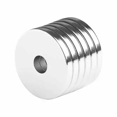 1 X 1/4 X 1/8 Inch Large Neodymium Rare Earth Ring Magnets N48 (6 Pack) • $16.99