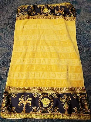 Versace  Baroque Yellow Designer Body Towel Wash Cloth • $110