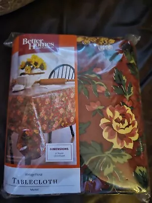 Better Homes And Gardens Vintage Floral Tablecloth Mantel 70  Round-UNOPENED PKG • $10.99