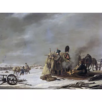 Hari 1812 Napoleon'S Retreat From Russia Painting XL Wall Art Canvas Print • £19.99