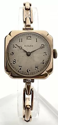 Rolex 9K Rose Gold Bracelet 1923 Rare Ladies Vintage Watch 101 Years Old 26mm • $924.86