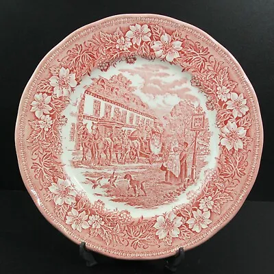 Coaching Taverns Royal Tudor Ware Staffordshire England Pink Dinner Plate 10.25  • £32.30