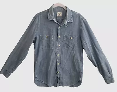 J Crew Shirt Mens Small Blue Chambray Button Up Long Sleeve Casual Pockets • $23.88