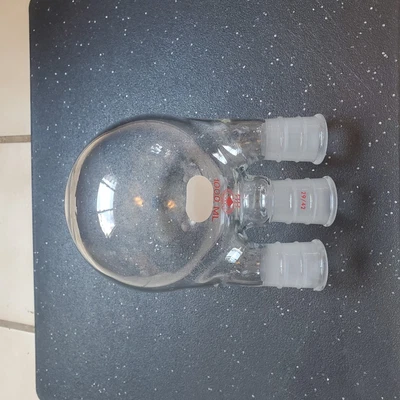 $55 • Buy Ace Glass 1000ml 3-neck Vertical Round Bottom Reaction Flask, Clean!