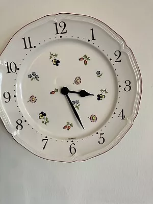 10  Villeroy & Boch Petite Fleur Pattern WALL CLOCK  WORKING AA Battery • $22