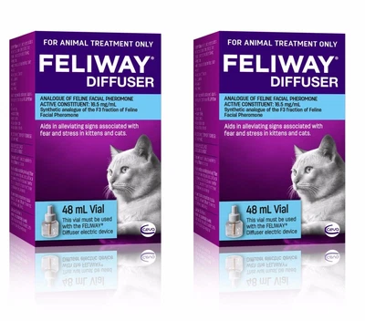 $87.95 • Buy Feliway 48mL Diffuser Refill 2 Pack - Constant Calming And Comfort For Cats