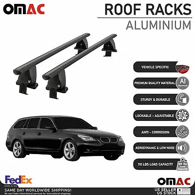 $219.90 • Buy Smooth Roof Rack For BMW 5 Series Wagon 2004-2010 Cross Bar Luggage Carrier 2x