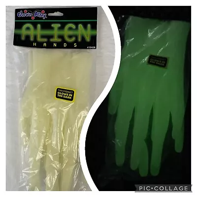 Vintage Clown Alley Alien Hands Glow In The Dark Halloween Costume Adult • $19.25