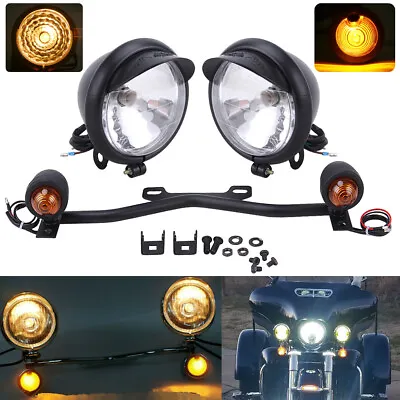 Motorcycle Driving Passing Spot Fog Light Turn Signal Lamp Bar For Harley Honda • $43.19