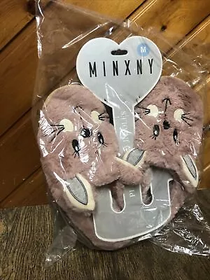 MinxNY Bunny Rabbit Plush Slippers Lined Insoles Size M 8 Brand New • $21.95